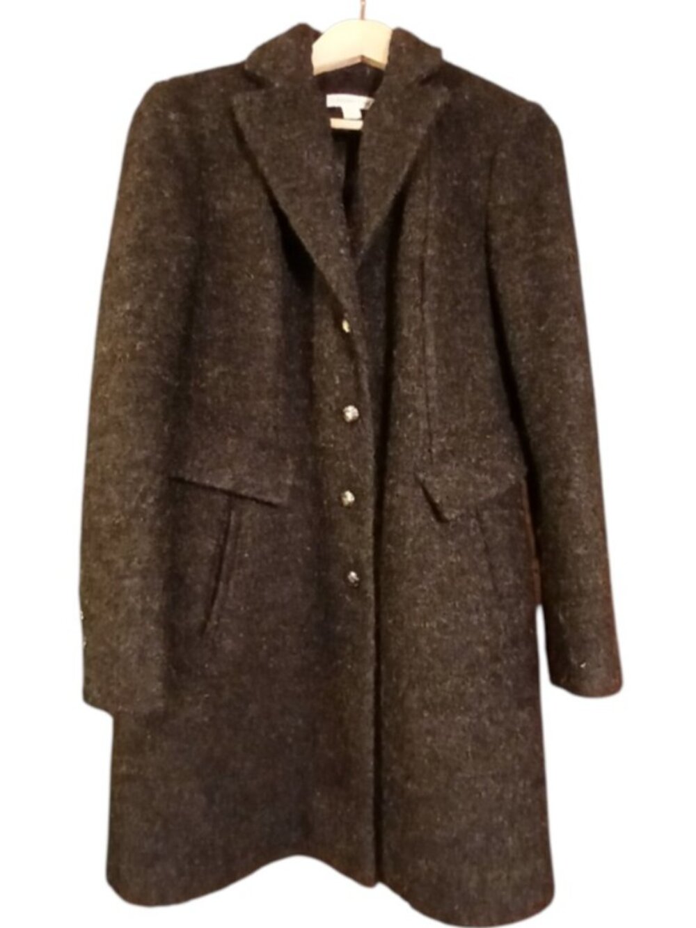 COLDWATER CREEK Charcoal Gray Wool Blend Trench Coat - Like New